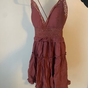 Never worn Angel Biba dress in the color maroon. Size XS